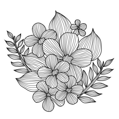 Elle çizilmiş çiçek dekorasyon