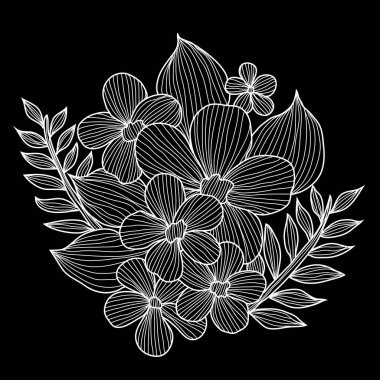 Elle çizilmiş çiçek dekorasyon