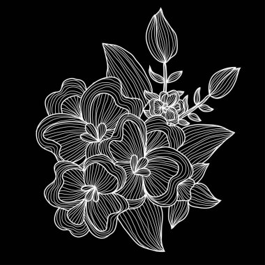 Elle çizilmiş çiçek dekorasyon