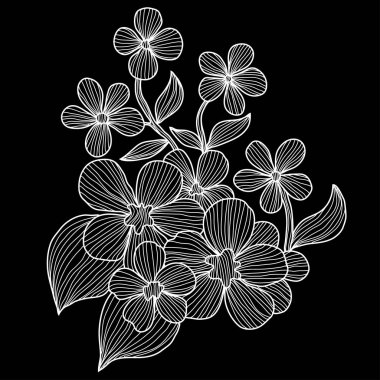 Elle çizilmiş çiçek dekorasyon