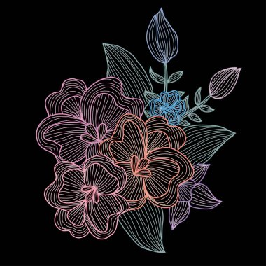 Elle çizilmiş çiçek dekorasyon