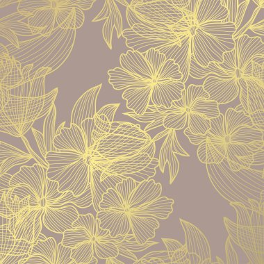 altın çiçek desenli