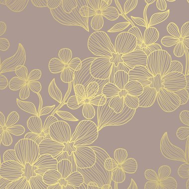 altın çiçek desenli