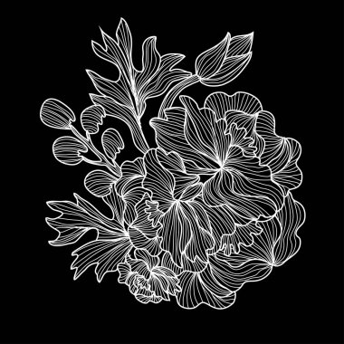 Elle çizilmiş çiçek dekorasyon