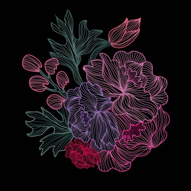 Elle çizilmiş çiçek dekorasyon