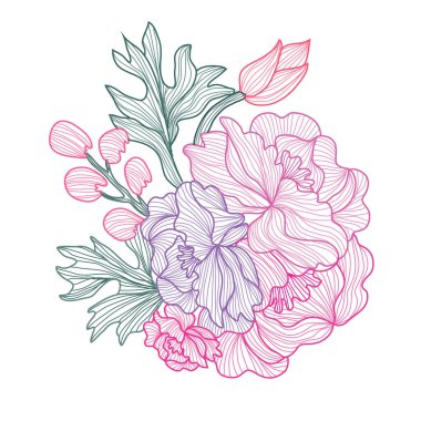 Elle çizilmiş çiçek dekorasyon