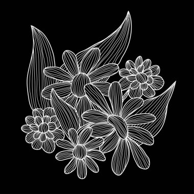 Elle çizilmiş çiçek dekorasyon