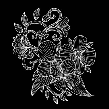 Elle çizilmiş çiçek dekorasyon