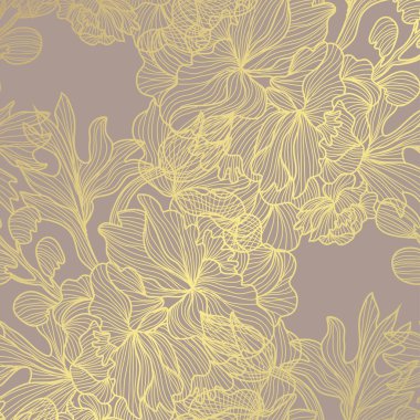 altın çiçek desenli