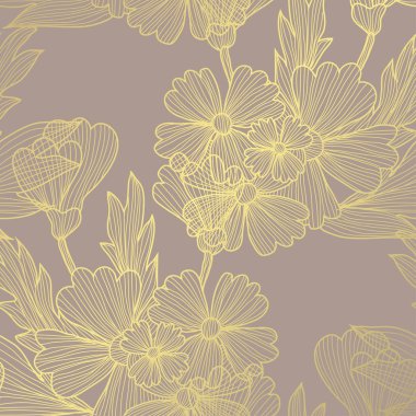 altın çiçek desenli