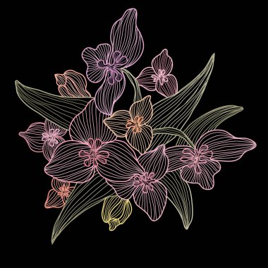 Elle çizilmiş çiçek dekorasyon