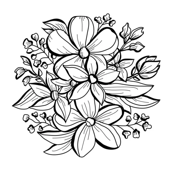 Elle çizilmiş çiçek dekorasyon