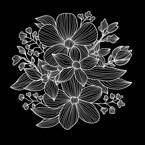 Elle çizilmiş çiçek dekorasyon