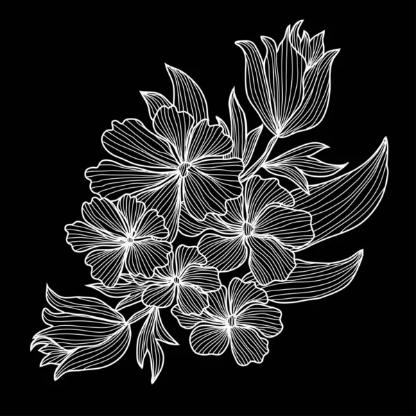 Hand getrokken florale decoratie — Stockvector