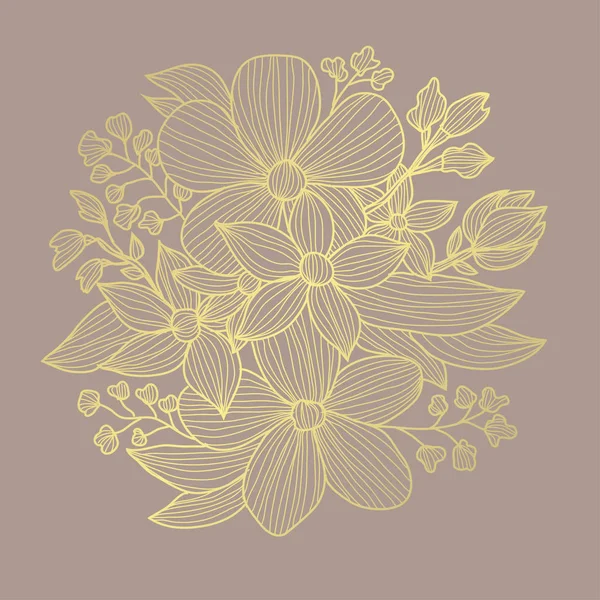 Gouden florale decoratie — Stockvector