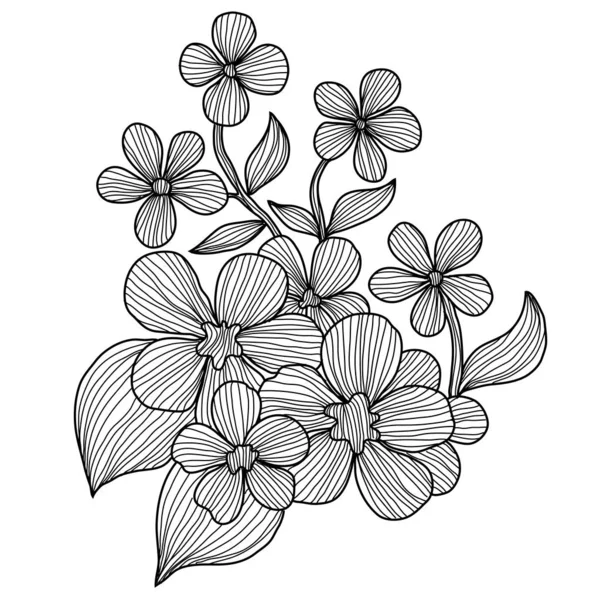 手描きの花飾り — ストックベクタ