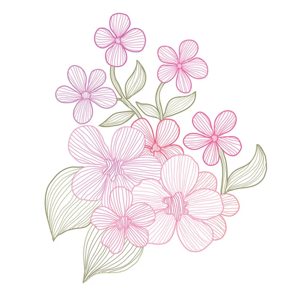 Hand getrokken florale decoratie — Stockvector