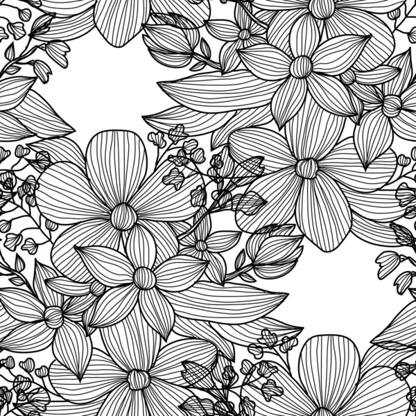 Bloemen naadloos patroon — Stockvector