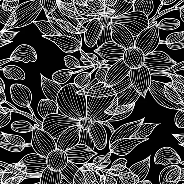 Motif floral sans couture — Image vectorielle