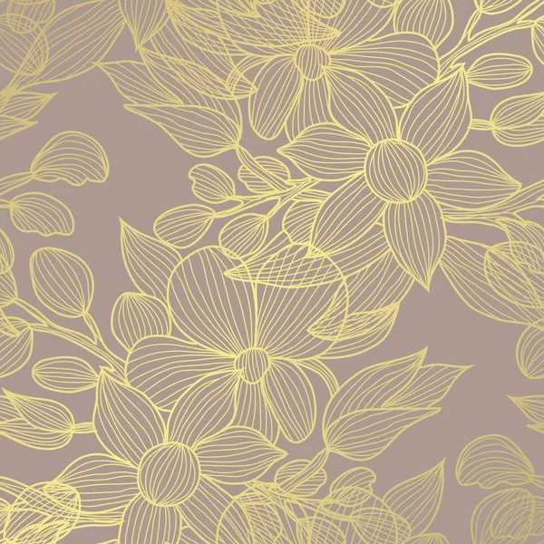 Golden floral pattern — Stock Vector