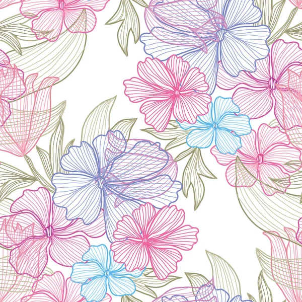 Motif floral sans couture — Image vectorielle