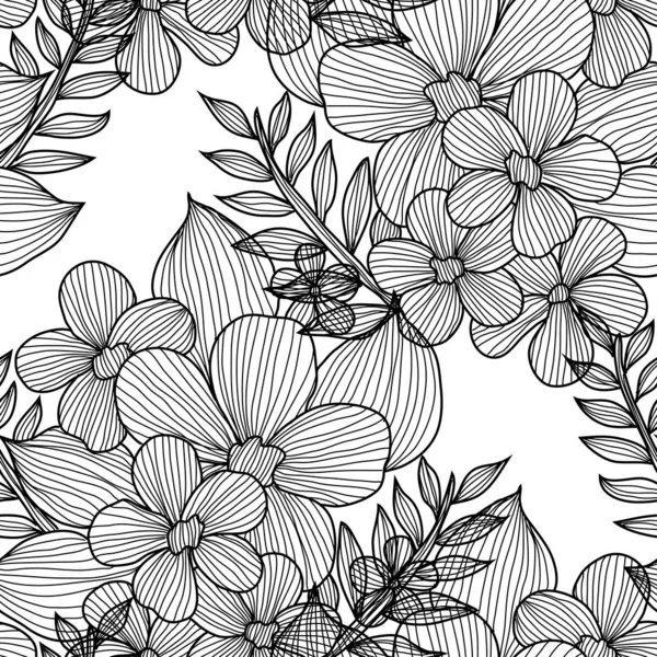 Bloemen naadloos patroon — Stockvector