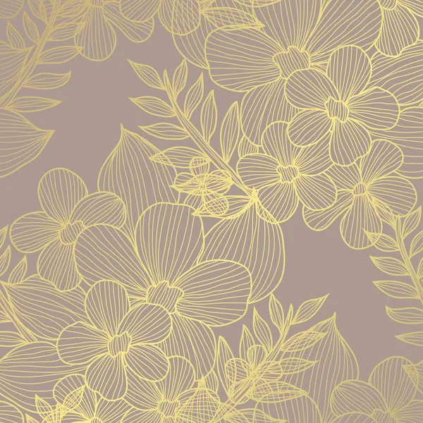 Golden floral pattern — Stock Vector