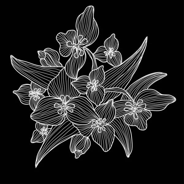 Elle çizilmiş çiçek dekorasyon