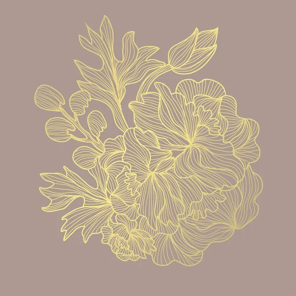 Gouden florale decoratie — Stockvector