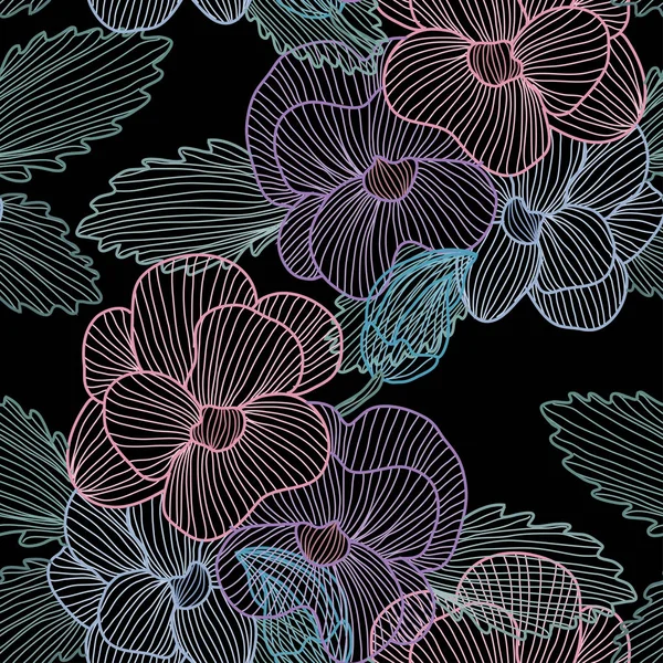 Motif floral sans couture — Image vectorielle