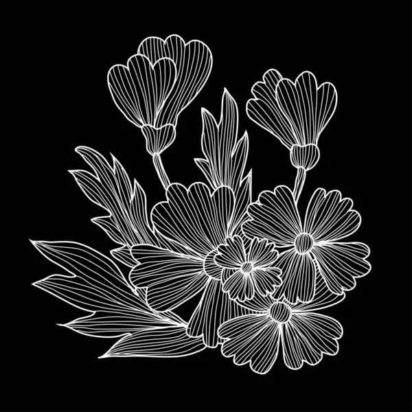 Hand getrokken florale decoratie — Stockvector