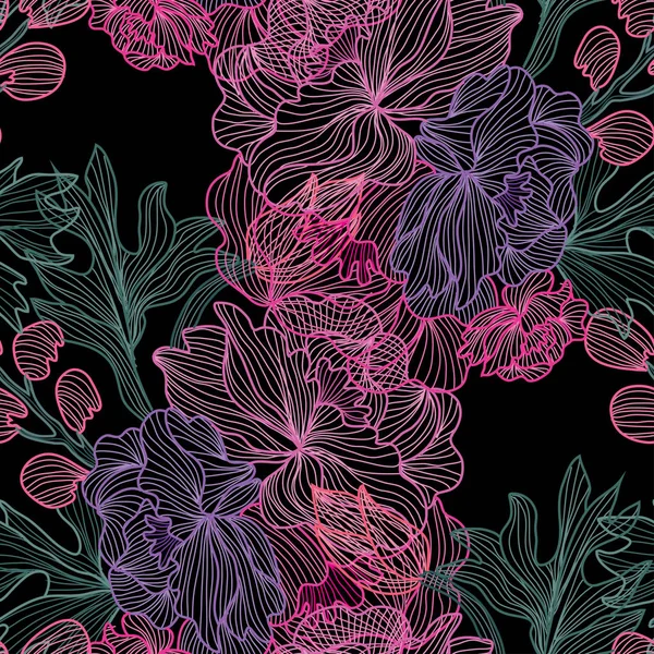 Motif floral sans couture — Image vectorielle