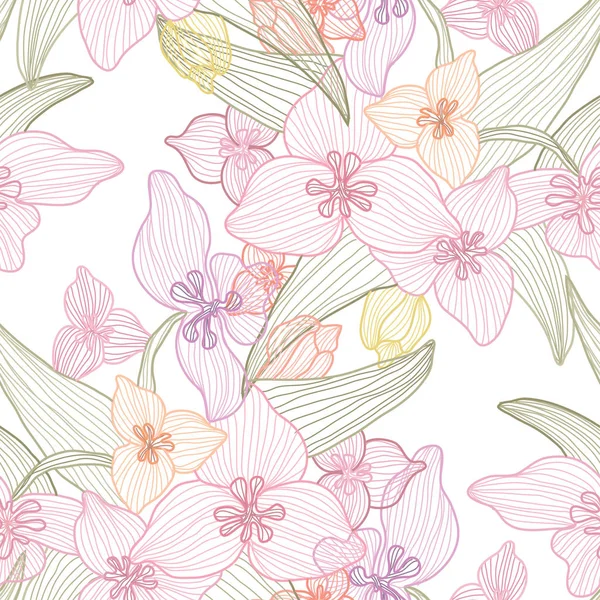 Motif floral sans couture — Image vectorielle