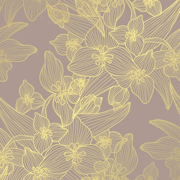 Golden floral pattern — Stock Vector