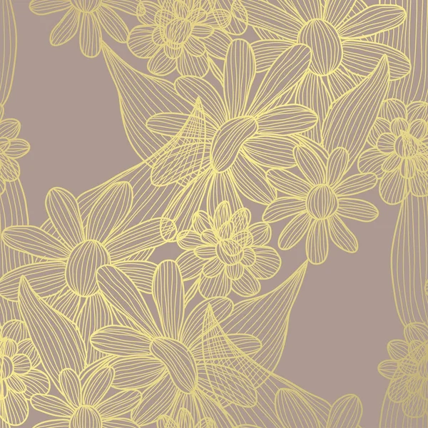 Golden floral patroon — Stockvector