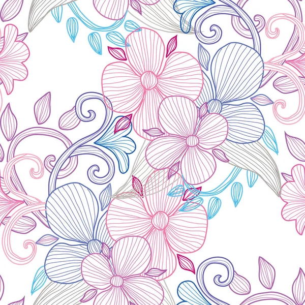 Bloemen naadloos patroon — Stockvector