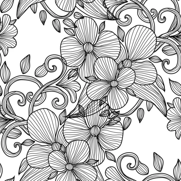 Bloemen naadloos patroon — Stockvector