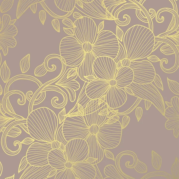 Golden floral pattern — Stock Vector