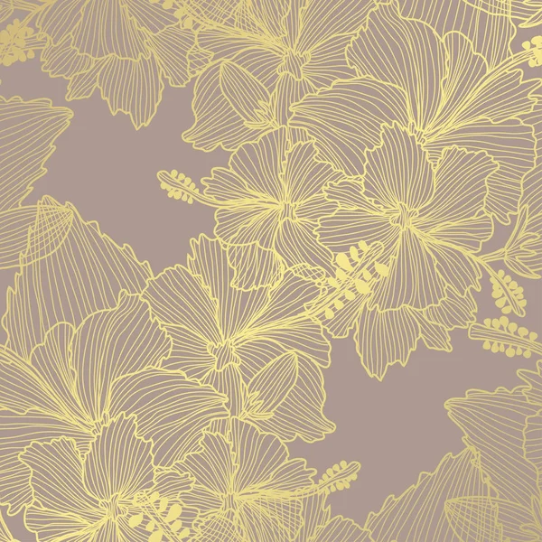 Motif floral doré — Image vectorielle