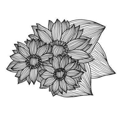 Elle çizilmiş çiçek dekorasyon