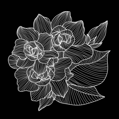 Elle çizilmiş çiçek dekorasyon