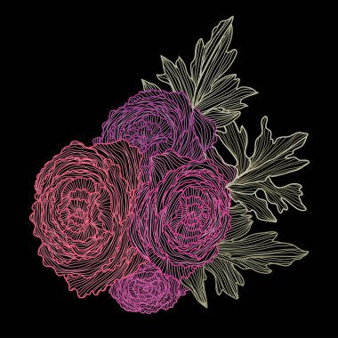 Elle çizilmiş çiçek dekorasyon