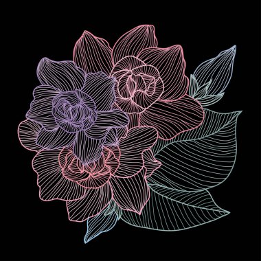 Elle çizilmiş çiçek dekorasyon