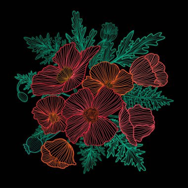 Elle çizilmiş çiçek dekorasyon