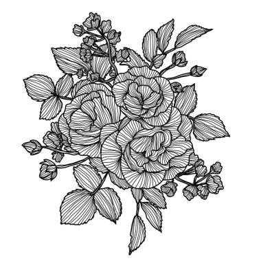 Elle çizilmiş çiçek dekorasyon