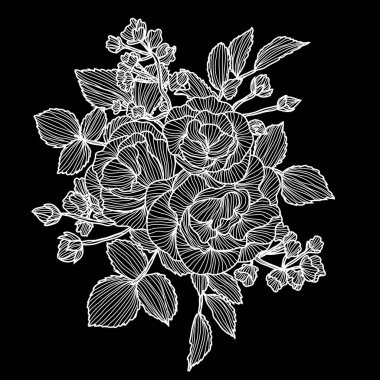 Elle çizilmiş çiçek dekorasyon