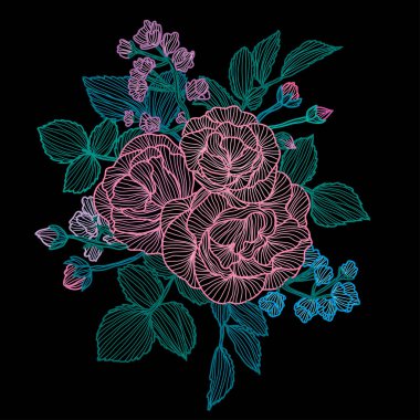 Elle çizilmiş çiçek dekorasyon