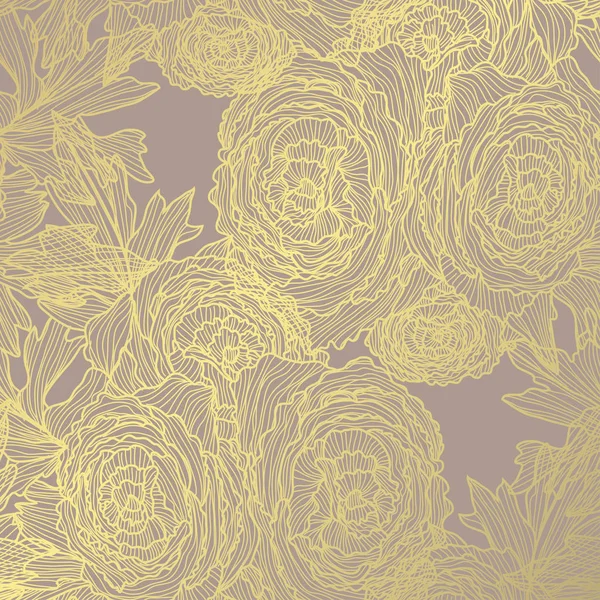 Golden floral patroon — Stockvector