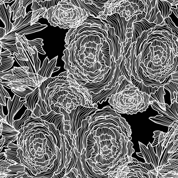 Motif floral sans couture — Image vectorielle