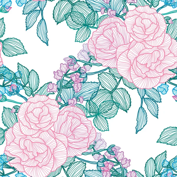 Motif floral sans couture — Image vectorielle